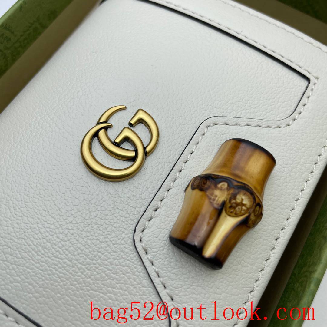 Gucci Diana GG small Card Holder Cream leather Wallet Purse 