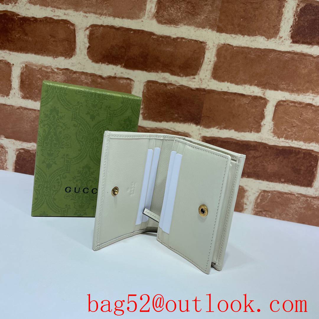 Gucci Diana GG small Card Holder Cream leather Wallet Purse 