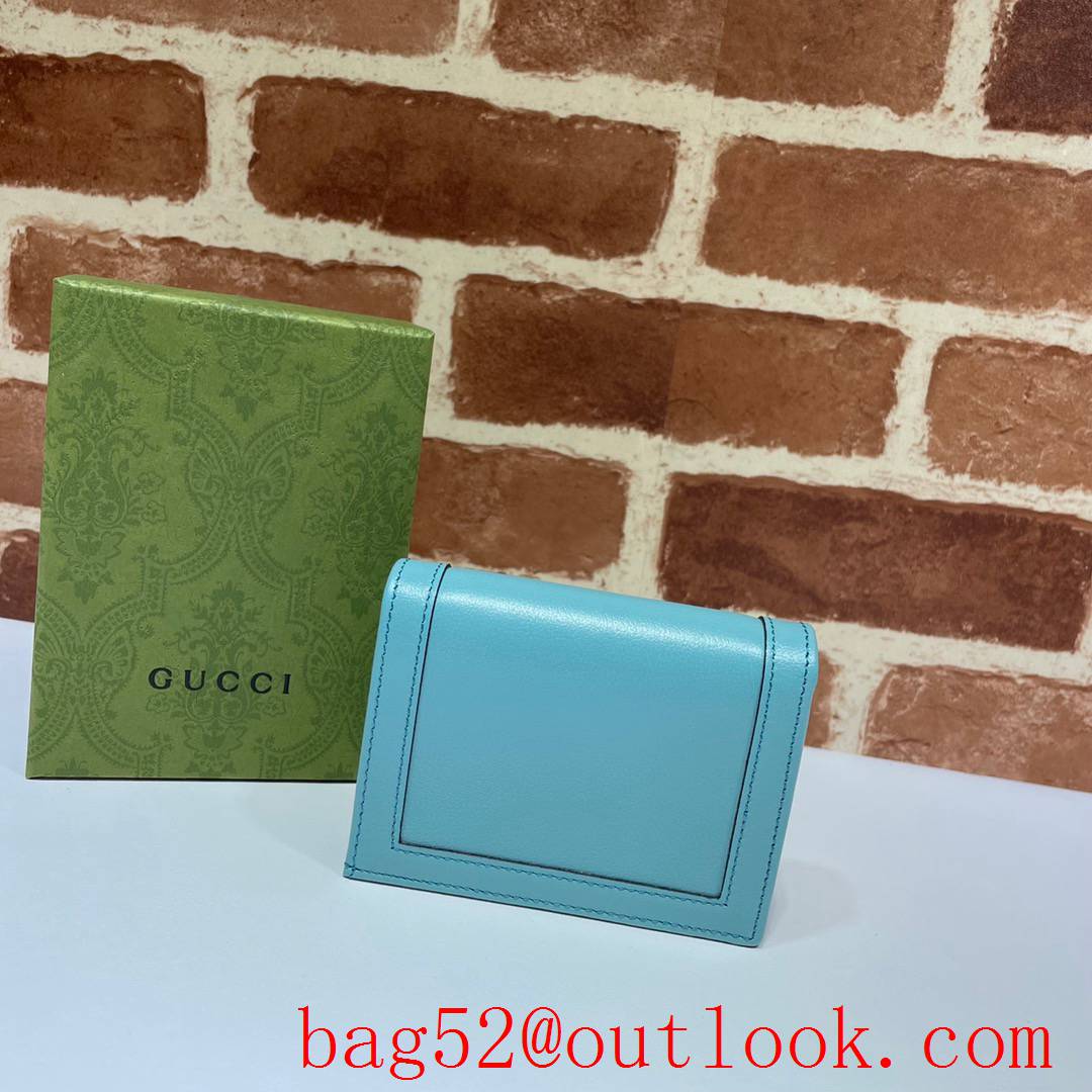 Gucci Diana GG leather Wallet Purse teal Card Holder