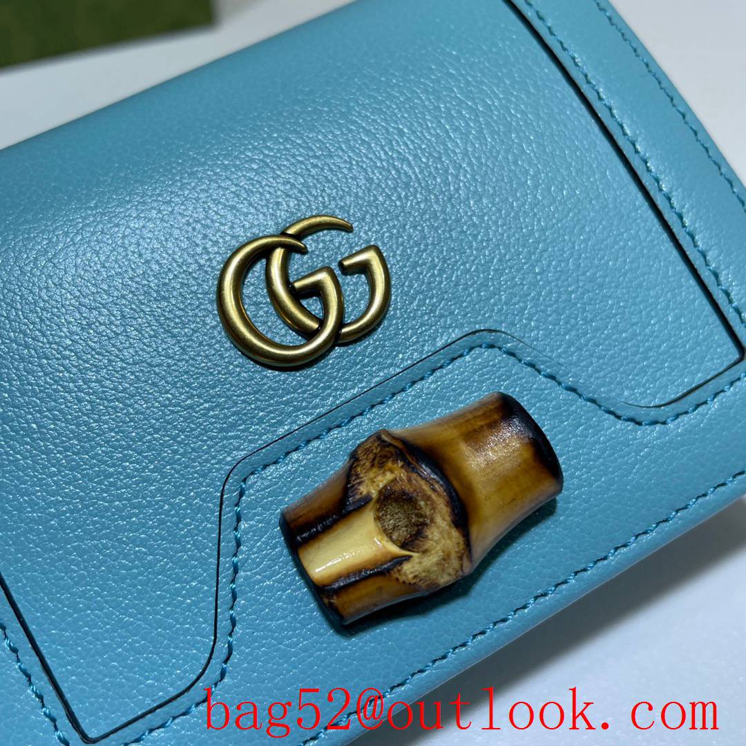 Gucci Diana GG leather Wallet Purse teal Card Holder