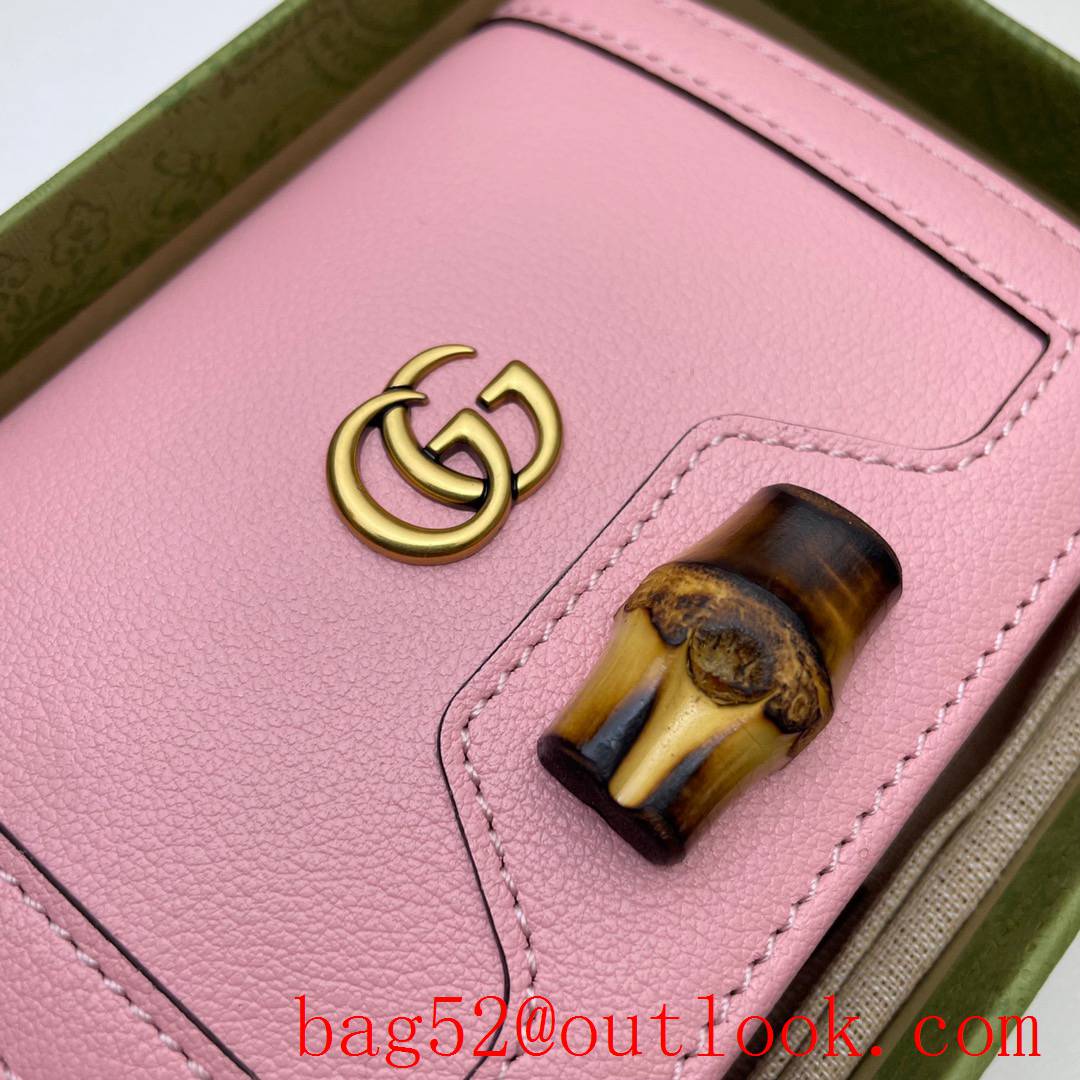 Gucci Diana GG leather Pink Card Holder Wallet Purse