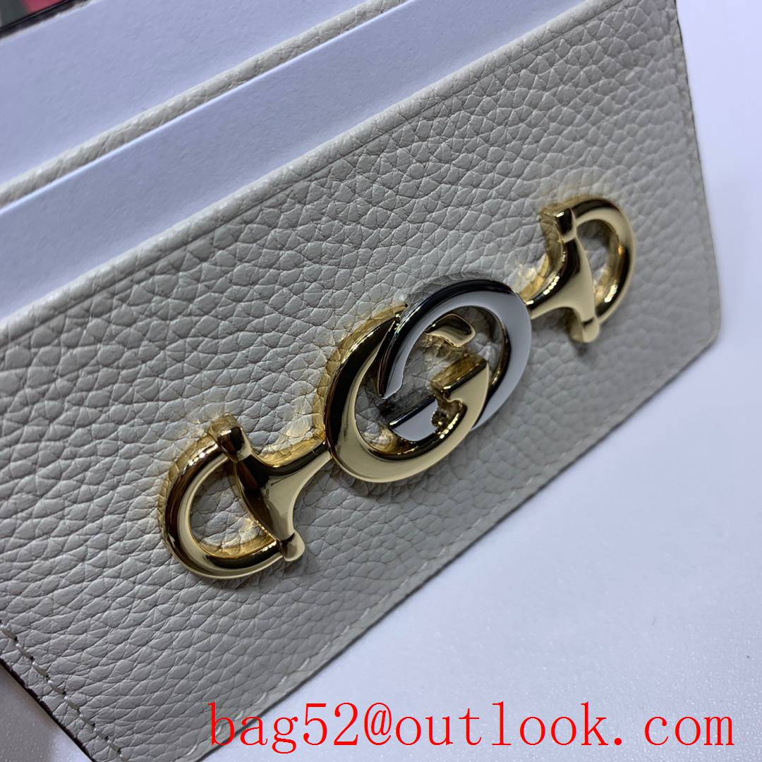 Gucci Zumi GG cream leather Card Holder Purse Wallet