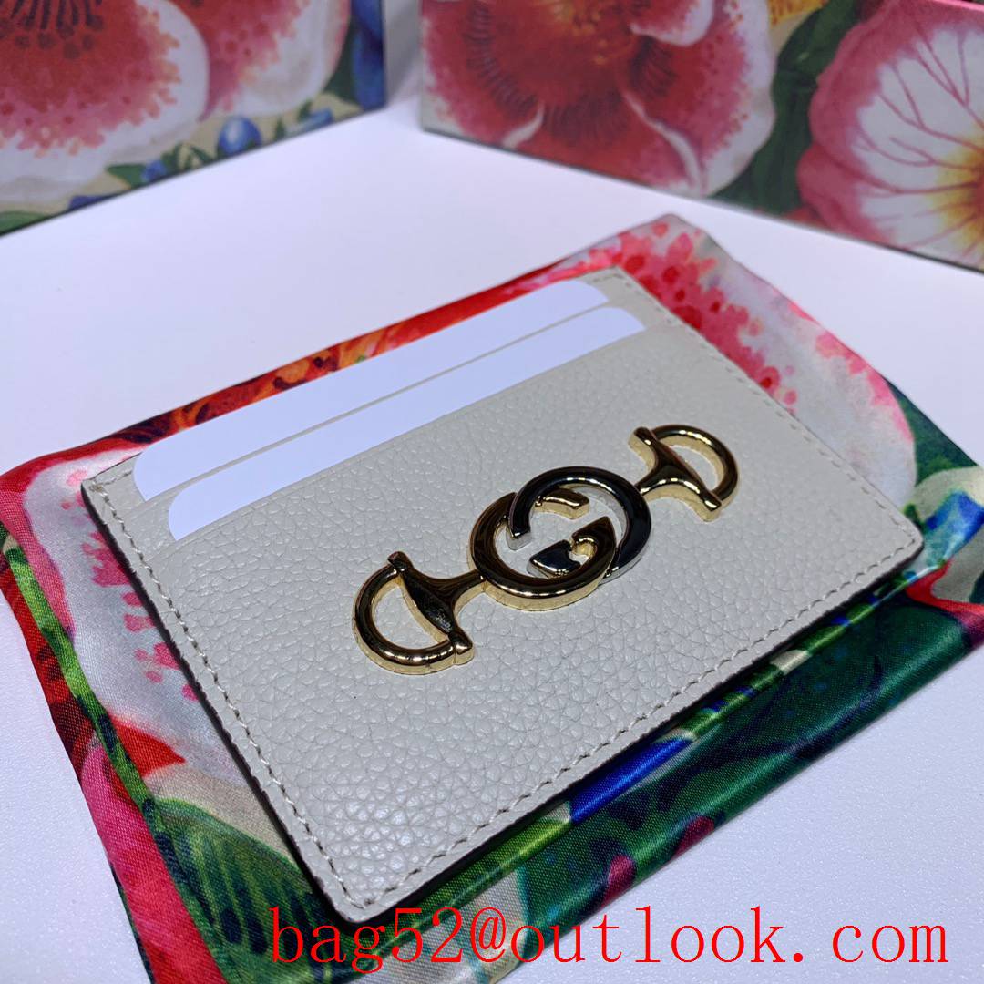 Gucci Zumi GG cream leather Card Holder Purse Wallet