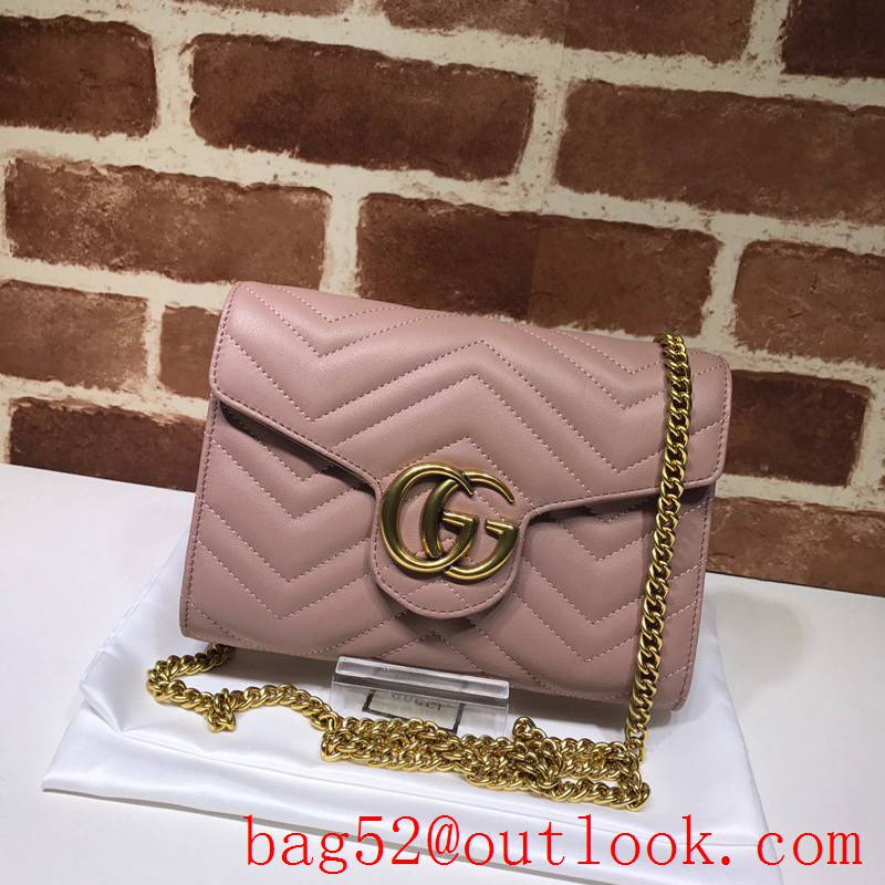 Gucci GG Marmont Small leather chain nude Shoulder Bag