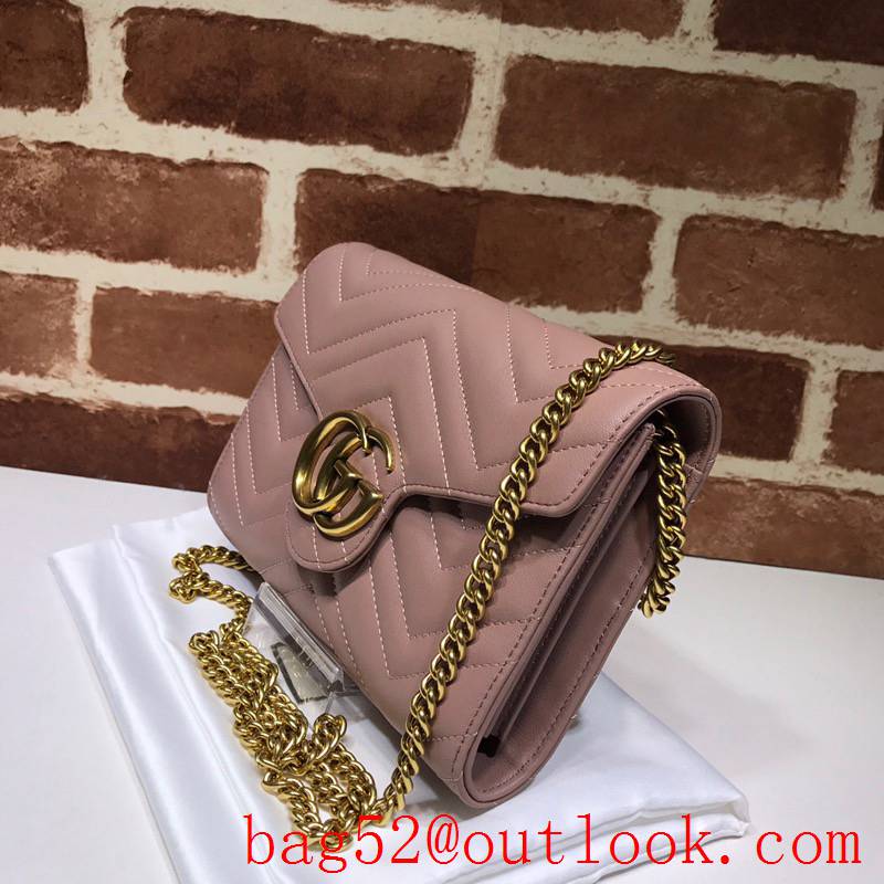 Gucci GG Marmont Small leather chain nude Shoulder Bag