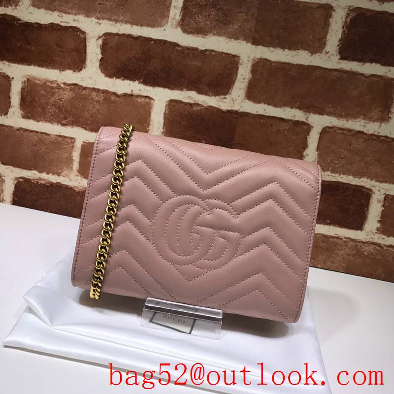 Gucci GG Marmont Small leather chain nude Shoulder Bag