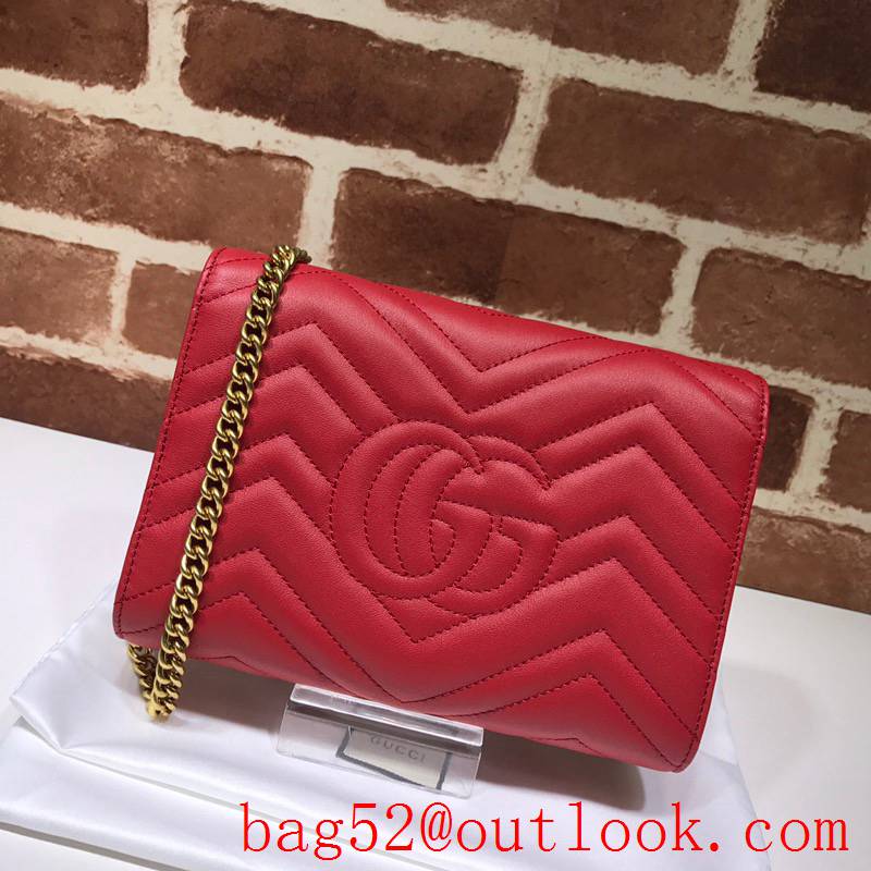 Gucci GG Marmont Small leather chain red Shoulder Bag