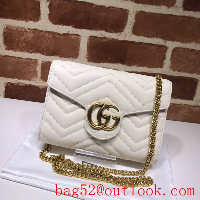 Gucci GG Marmont Small leather chain cream Shoulder Bag