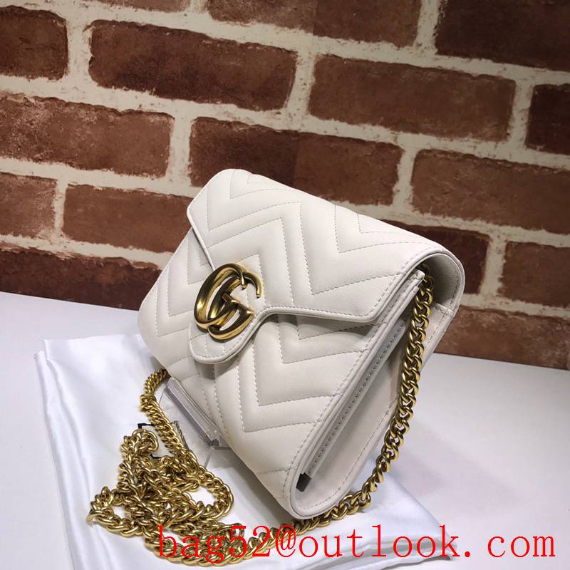 Gucci GG Marmont Small leather chain cream Shoulder Bag