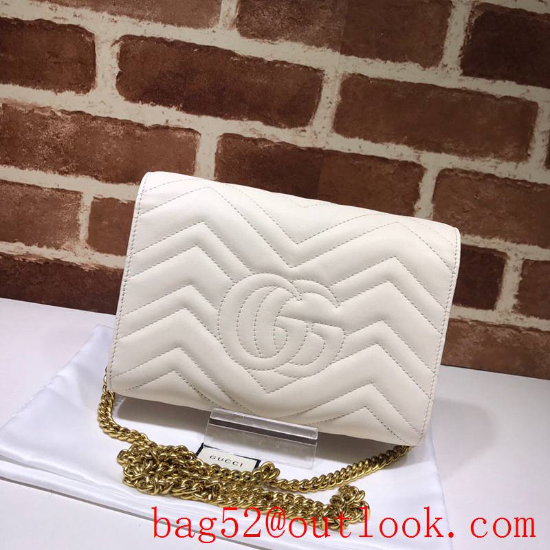 Gucci GG Marmont Small leather chain cream Shoulder Bag