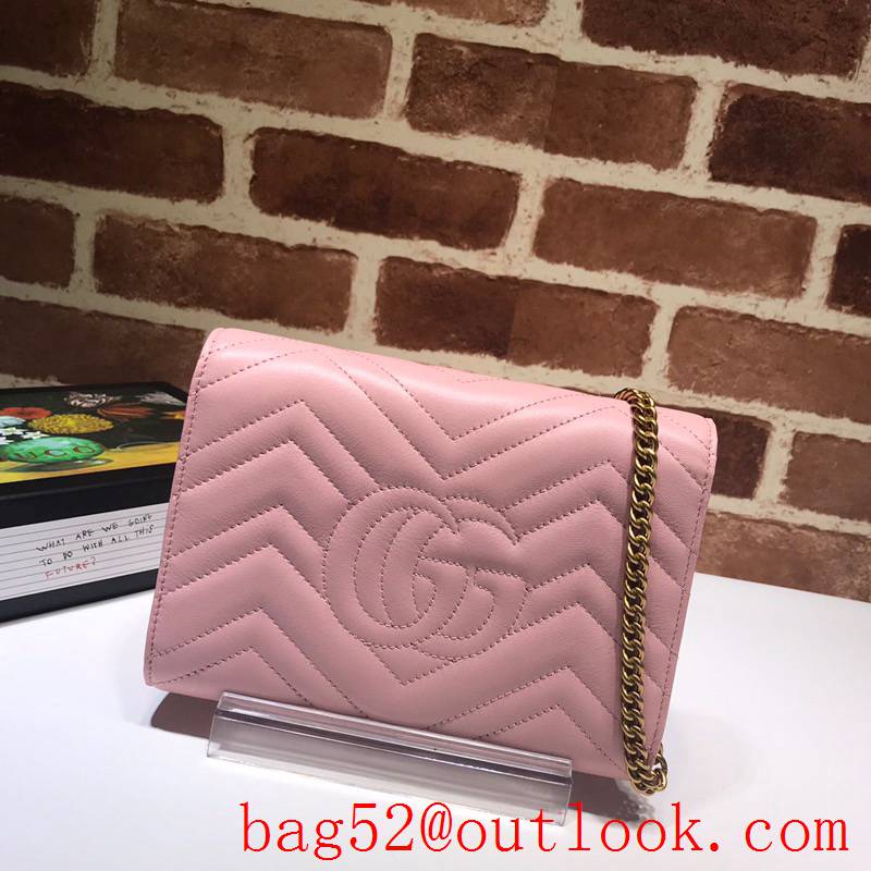 Gucci GG Marmont Small leather chain pink Shoulder Bag