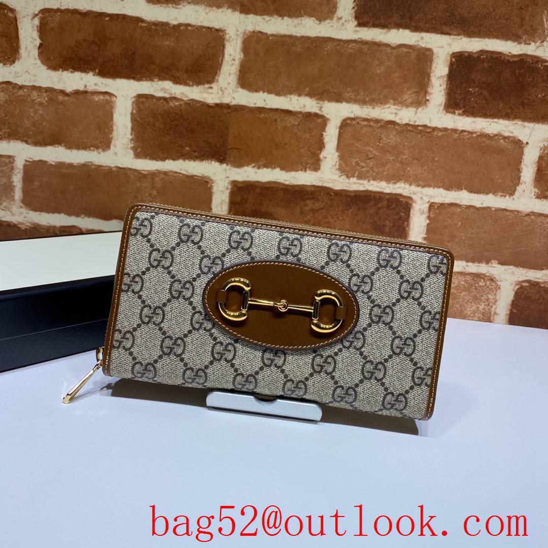 Gucci Horsebit 1955 Long Wallet Brown Purse