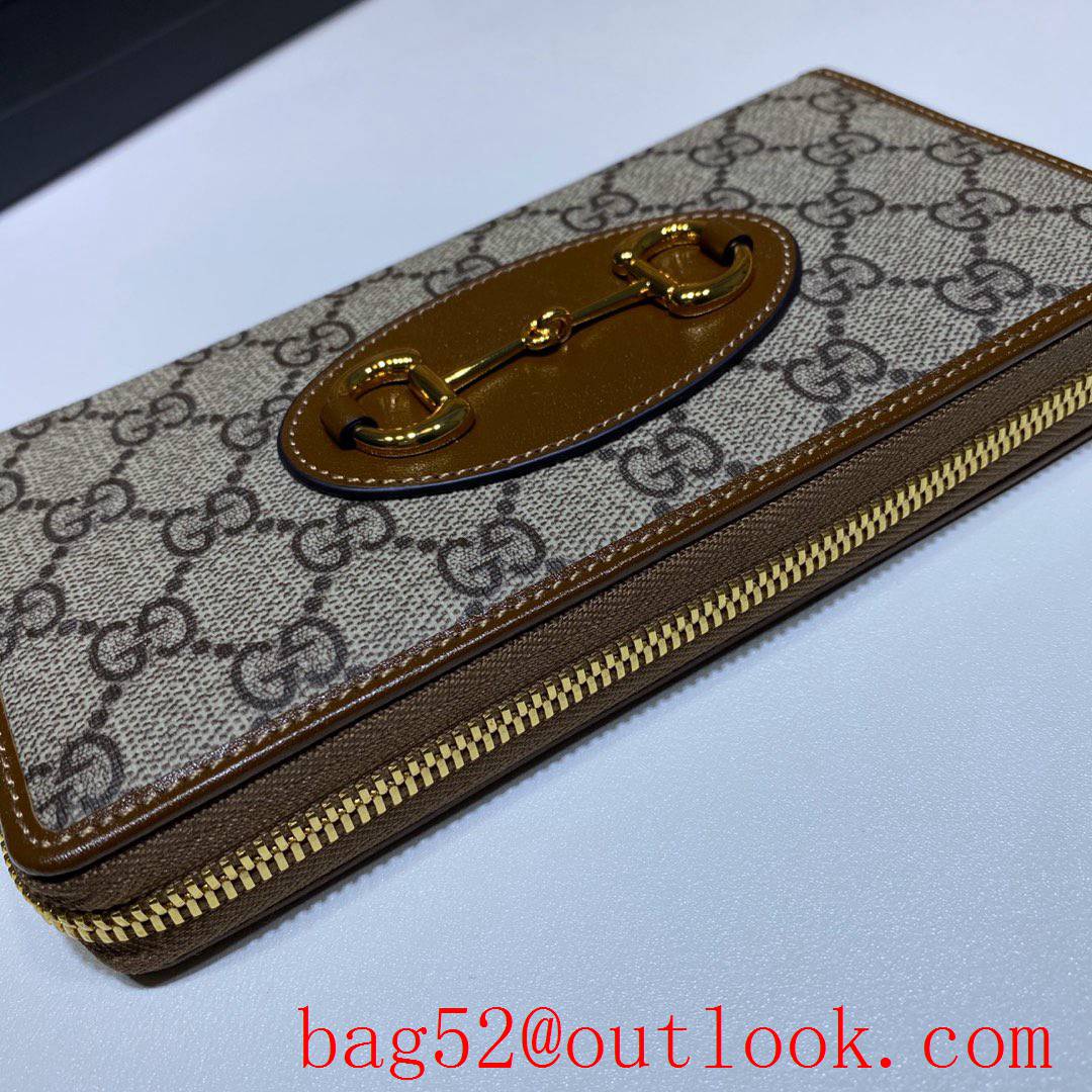 Gucci Horsebit 1955 Long Wallet Brown Purse