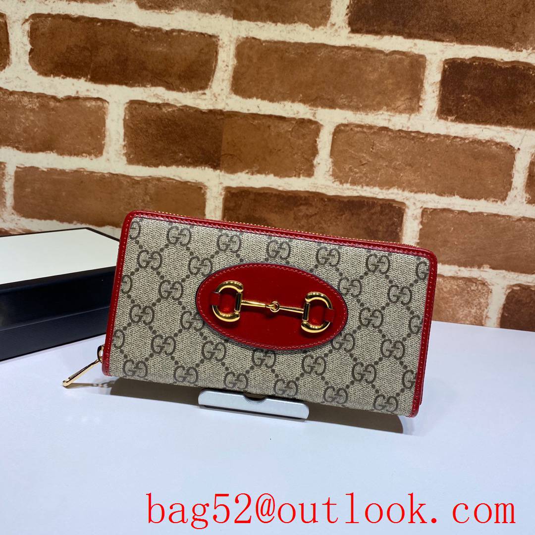 Gucci Horsebit 1955 Long Wallet red Purse