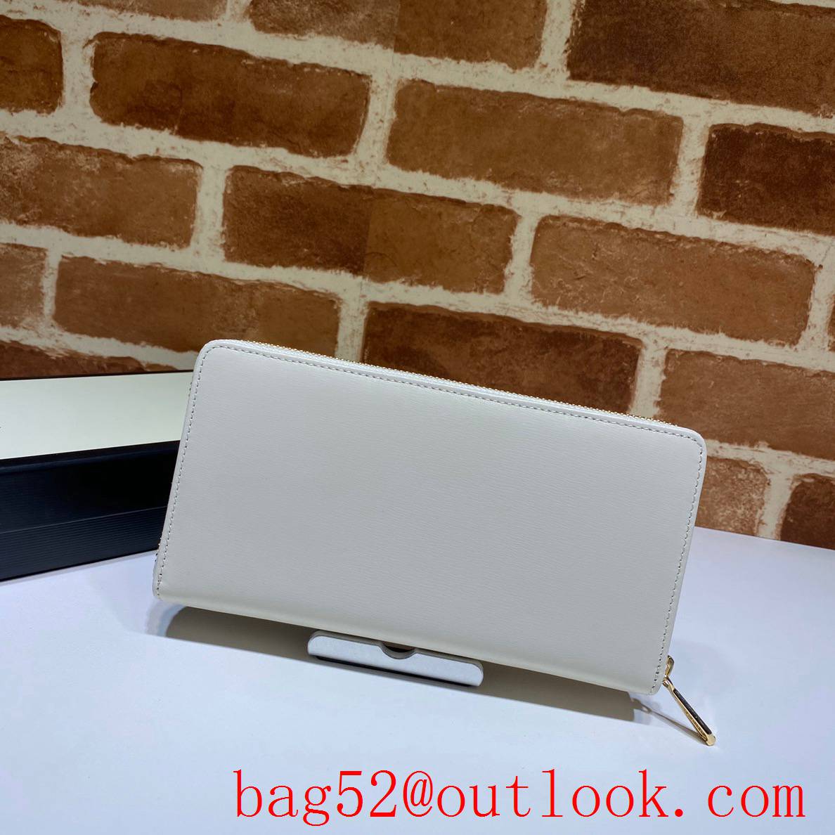 Gucci Horsebit 1955 cream leather Long Zippy Wallet Purse