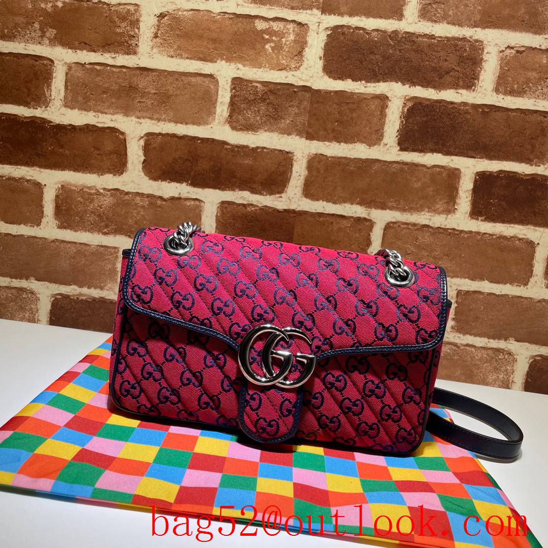 Gucci GG Marmont 26cm red Multicolor chain Shoulder Bag purse