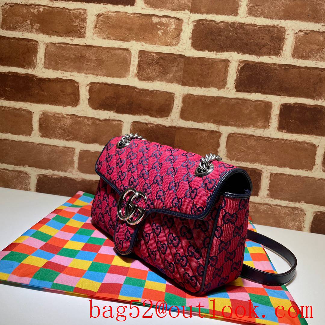 Gucci GG Marmont 26cm red Multicolor chain Shoulder Bag purse