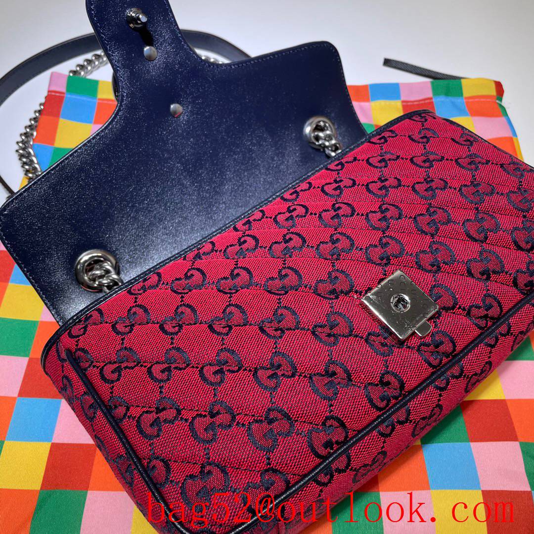 Gucci GG Marmont 26cm red Multicolor chain Shoulder Bag purse