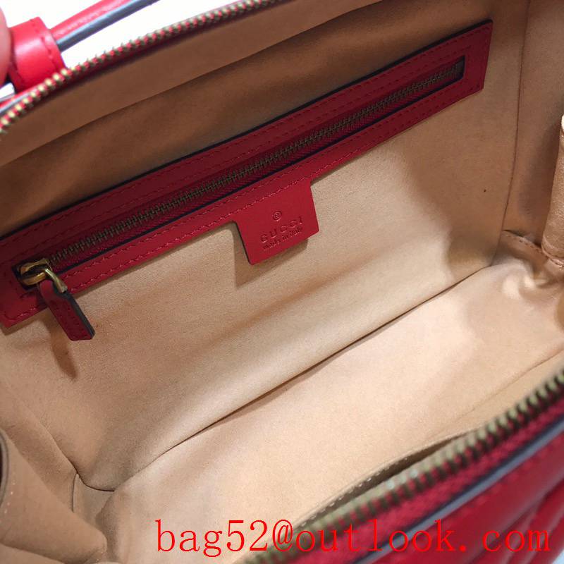 Gucci GG Marmont leather red Small Messenger shoulder Bag tote purse