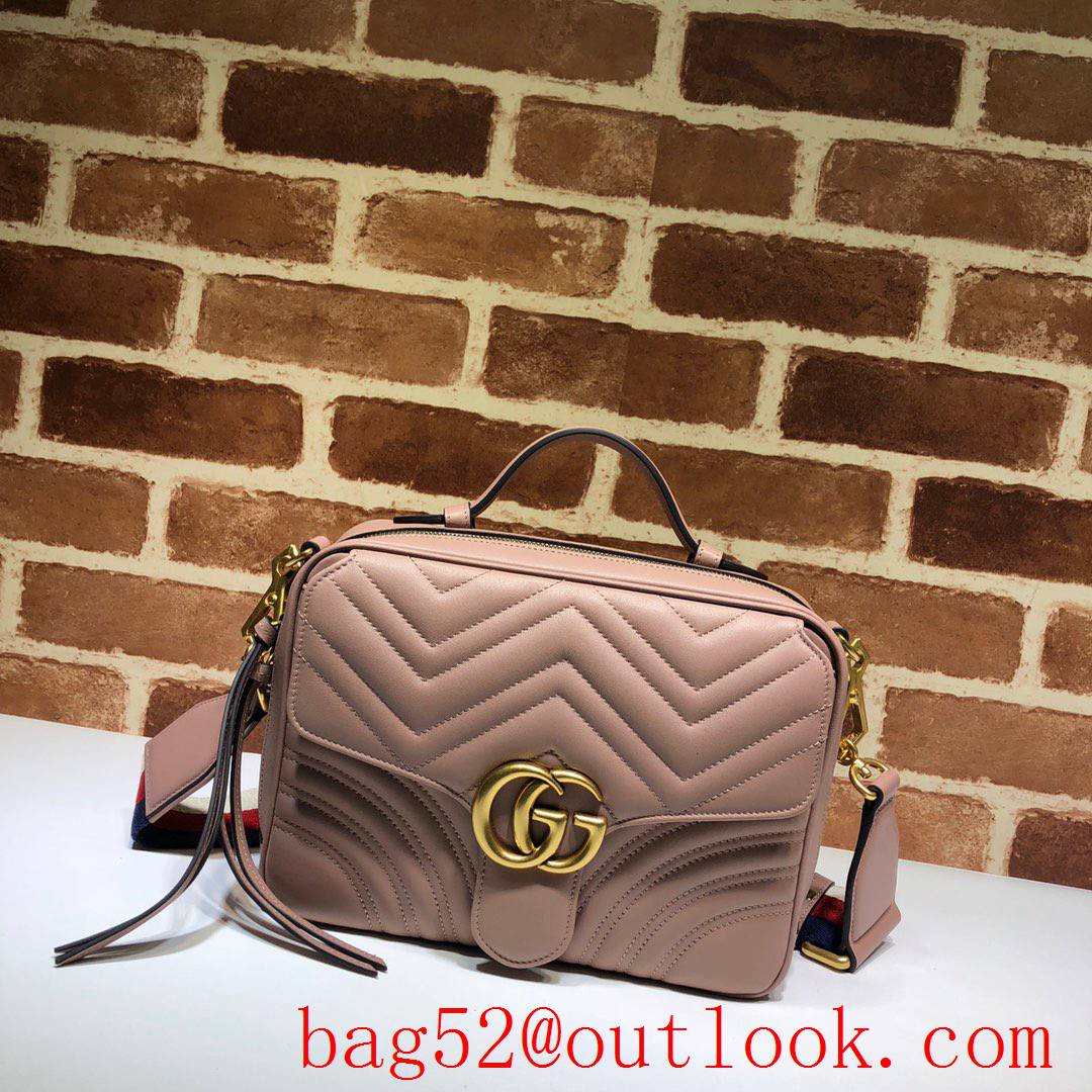 Gucci GG Marmont leather nude Small Messenger shoulder Bag tote purse