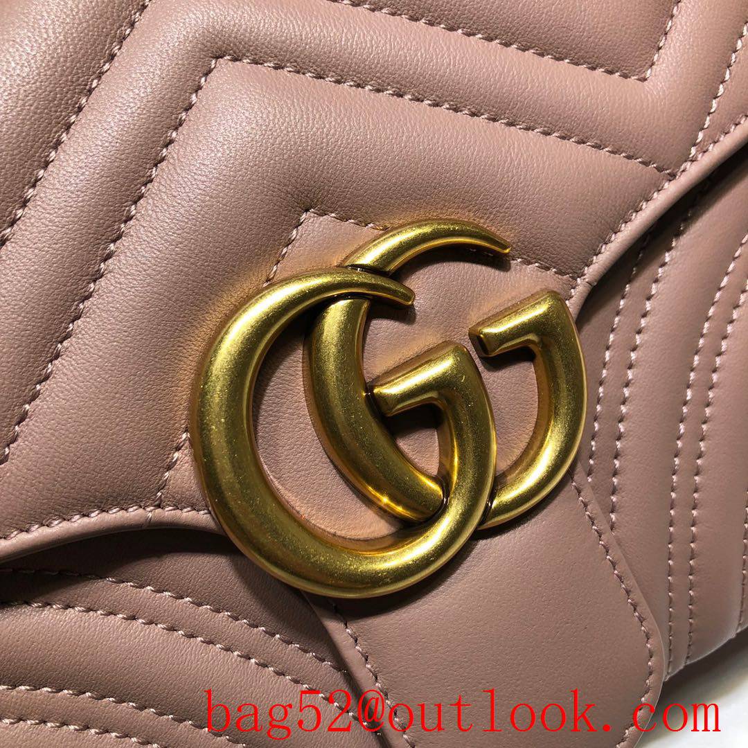 Gucci GG Marmont leather nude Small Messenger shoulder Bag tote purse