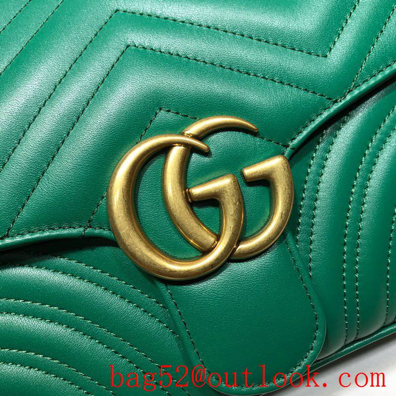 Gucci GG Marmont leather green Small Messenger shoulder Bag tote purse