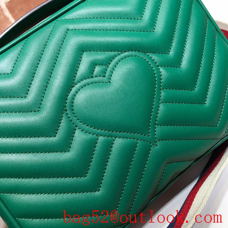 Gucci GG Marmont leather green Small Messenger shoulder Bag tote purse