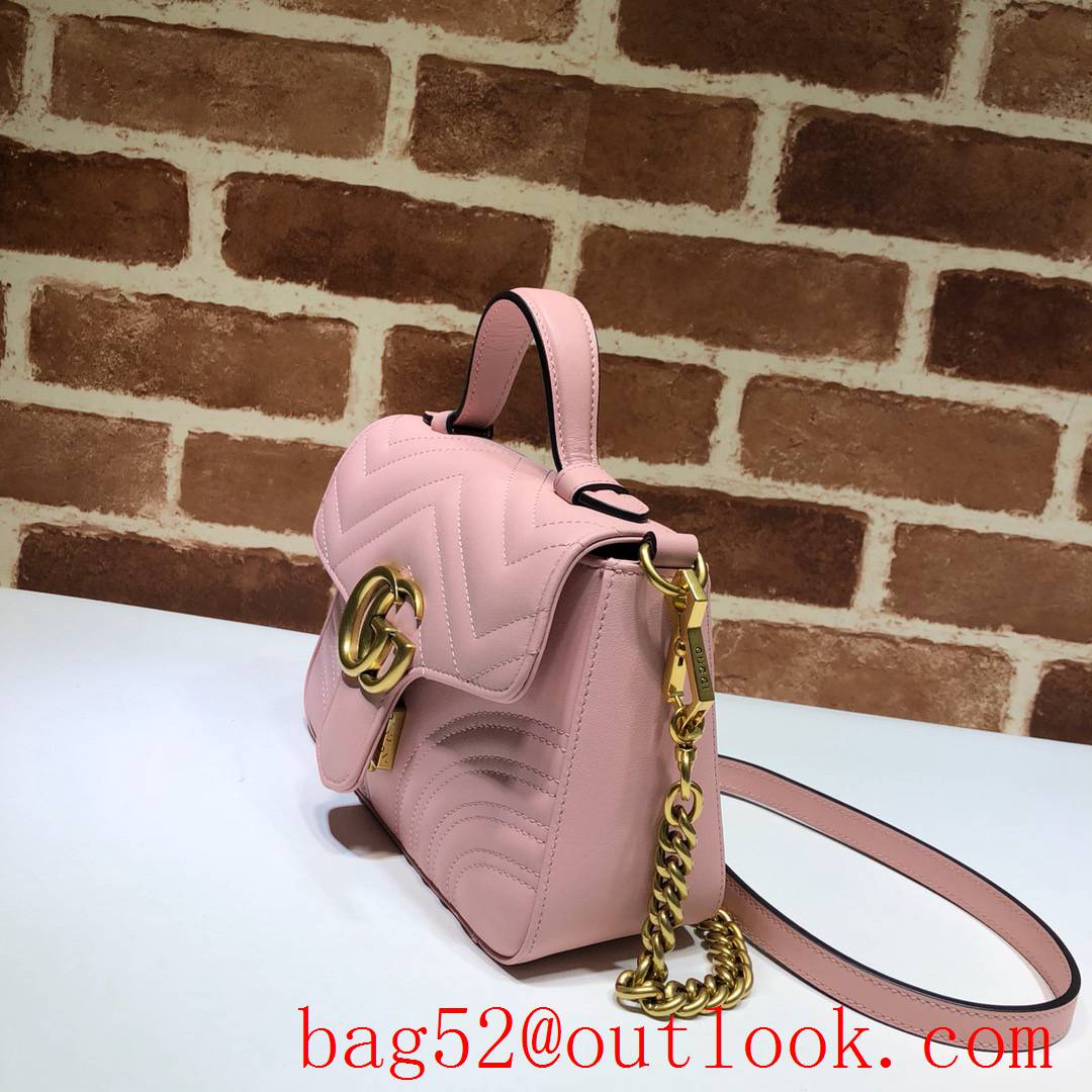 Gucci GG Marmont leather pink Small Messenger shoulder Bag tote purse