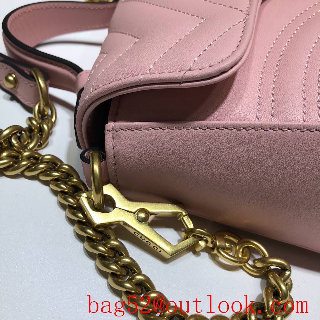 Gucci GG Marmont leather pink Small Messenger shoulder Bag tote purse