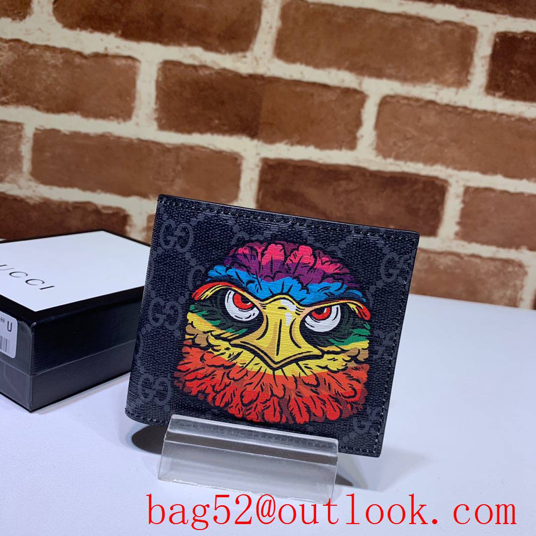 Gucci GG Supreme Men Short Wallet owl Purse