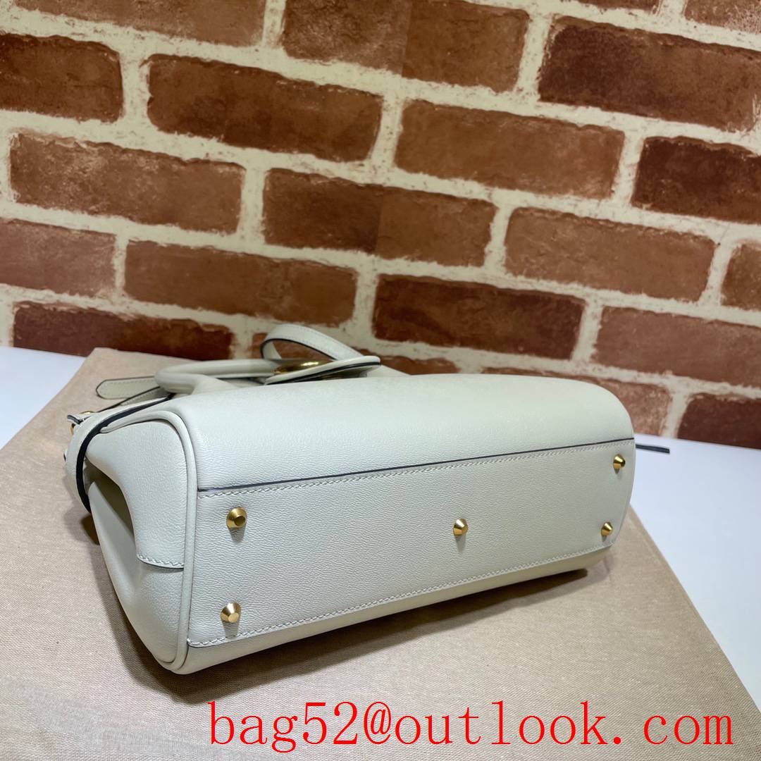 Gucci GG cowhide cream Shoulder Bag Handbag tote