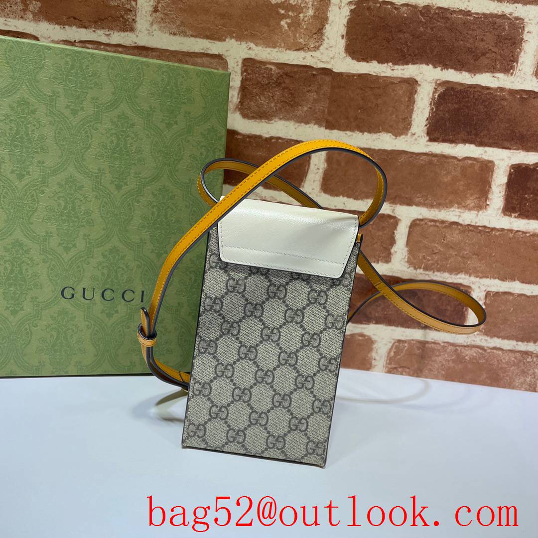 Gucci Supreme Mini white Padlock Cellphone Pouch Crossbody Bag 