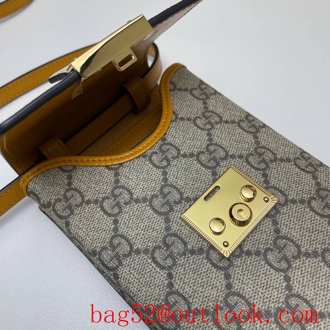 Gucci Supreme Mini white Padlock Cellphone Pouch Crossbody Bag 