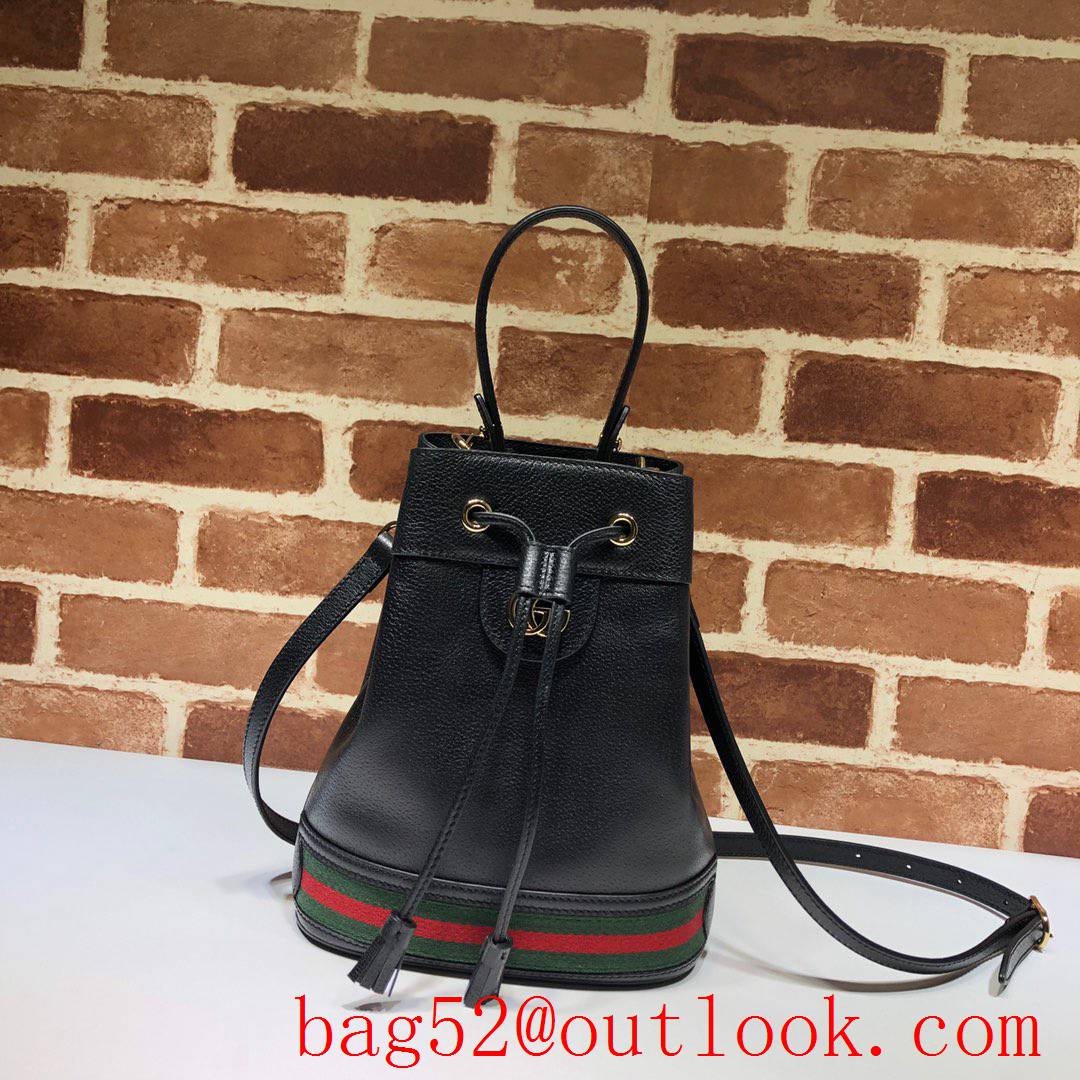 Gucci Ophidia black calfskin Small Bucket Shoulder Bag