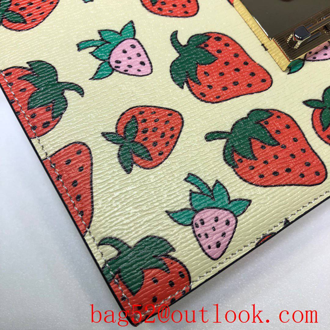 Gucci Zumi Horsebit Strawberries Small Shoulder Bag