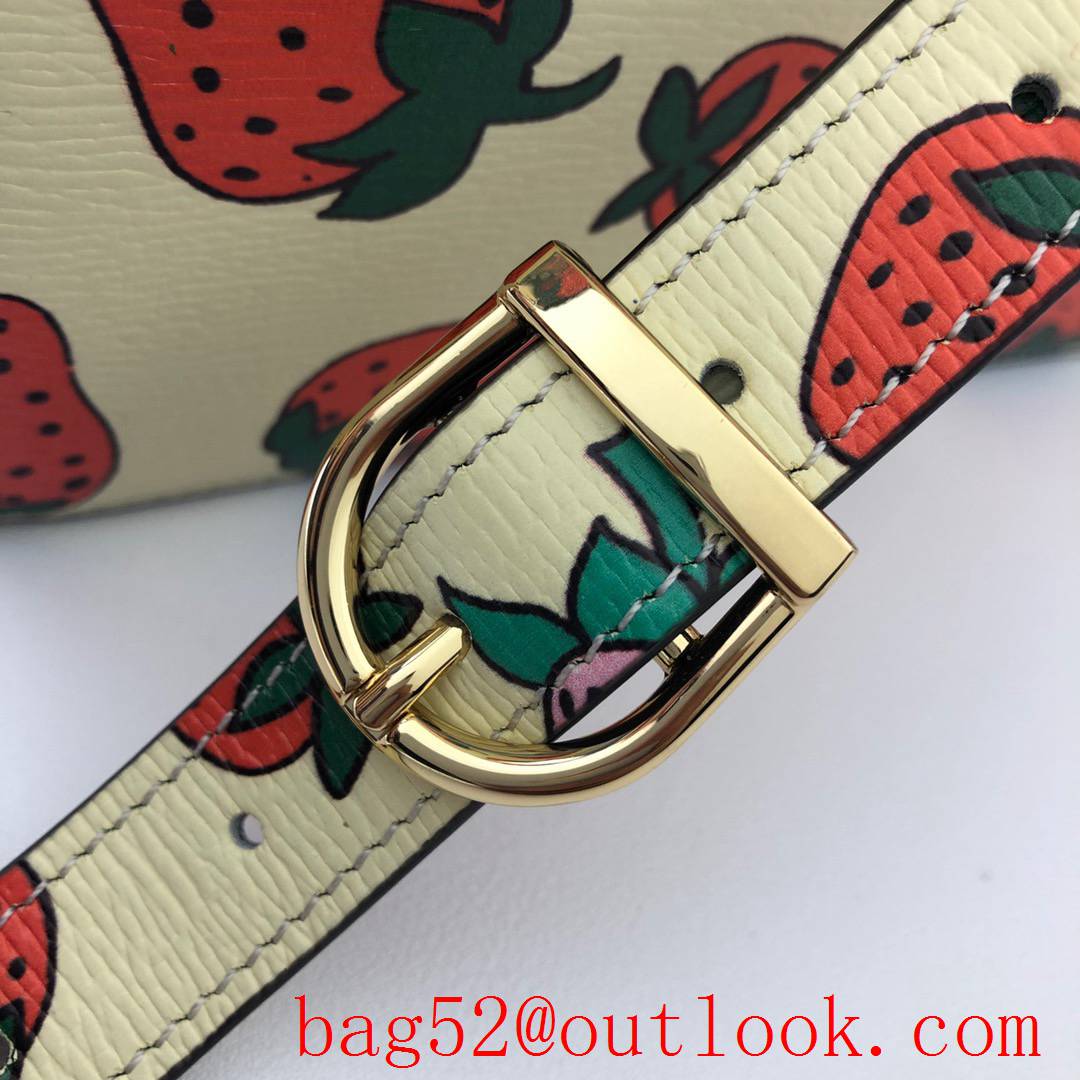 Gucci Zumi Horsebit Strawberries Small Shoulder Bag
