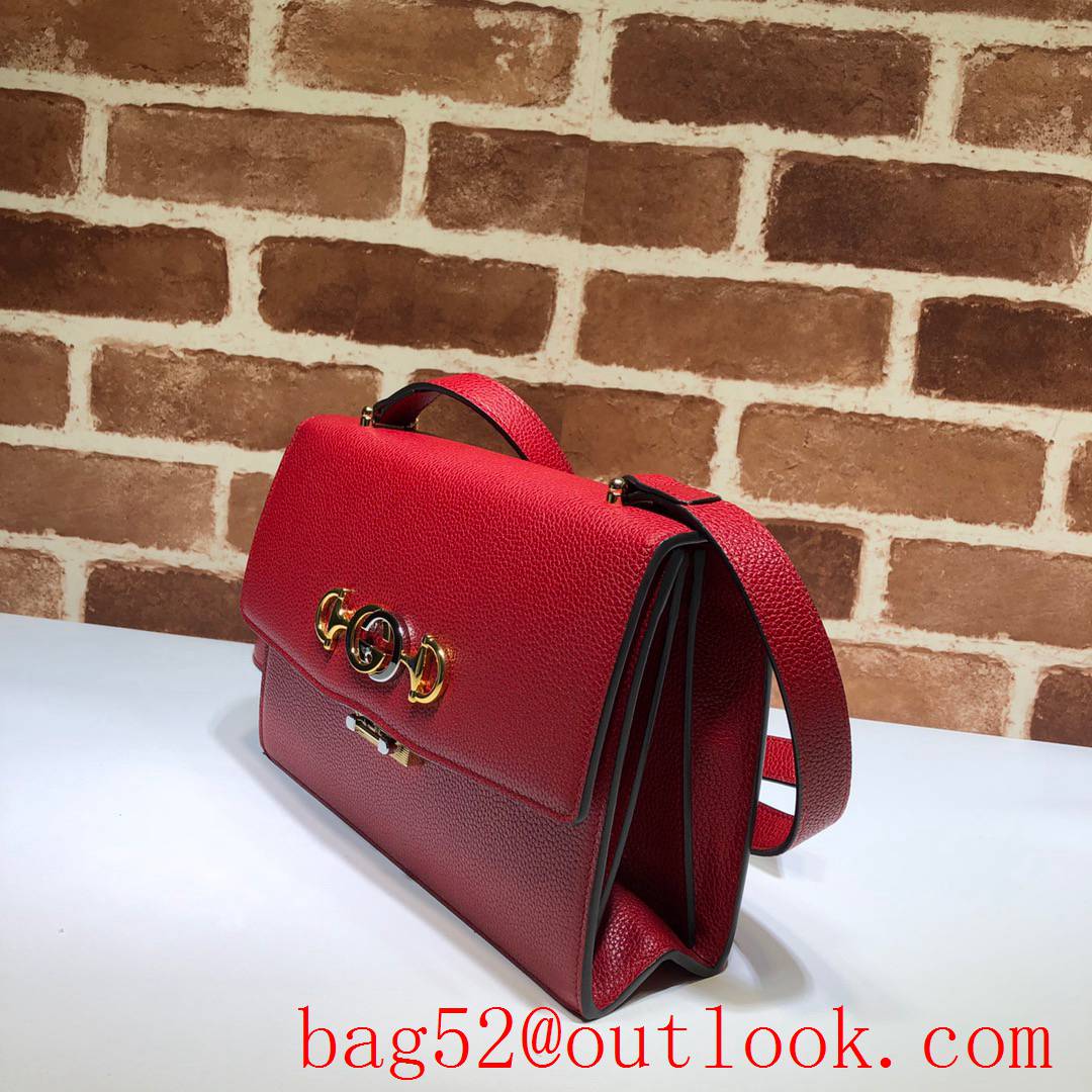 Gucci Zumi Horsebit red Grained calfskin Shoulder Bag