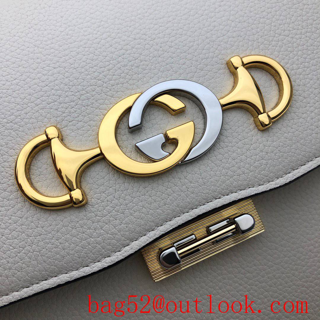 Gucci Zumi Horsebit cream Grained calfskin Shoulder Bag