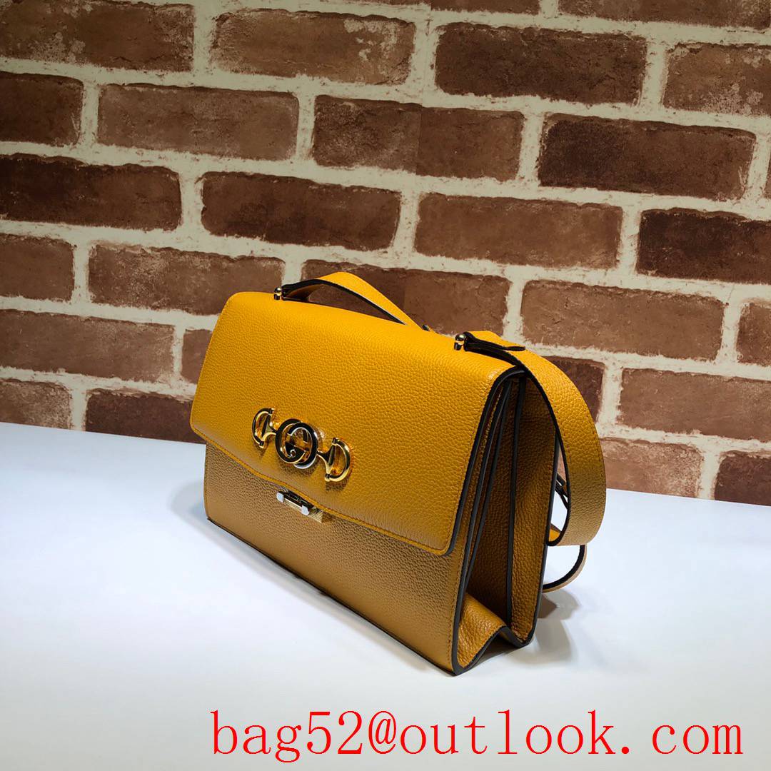 Gucci Zumi Horsebit yellow Grained calfskin Shoulder Bag