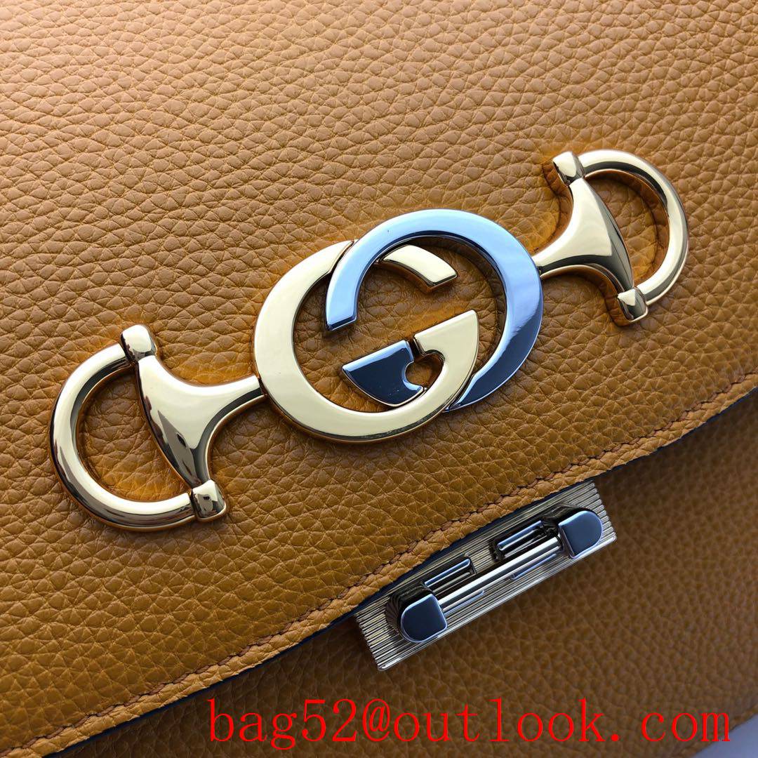 Gucci Zumi Horsebit yellow Grained calfskin Shoulder Bag