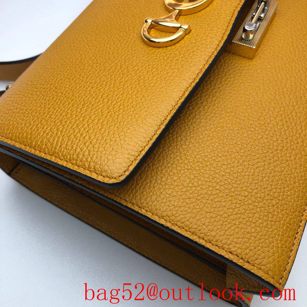 Gucci Zumi Horsebit yellow Grained calfskin Shoulder Bag