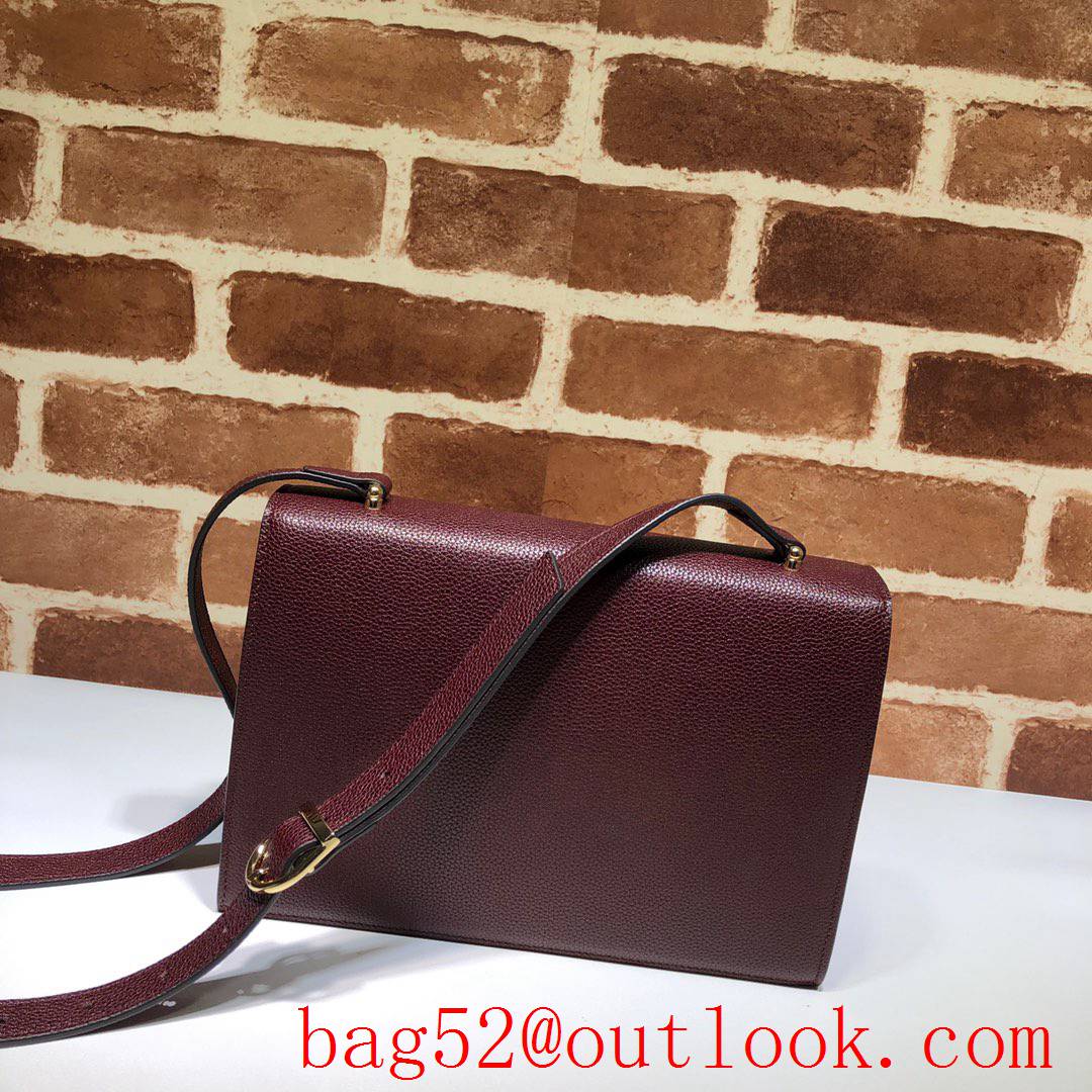 Gucci Zumi Horsebit wine Grained calfskin Shoulder Bag