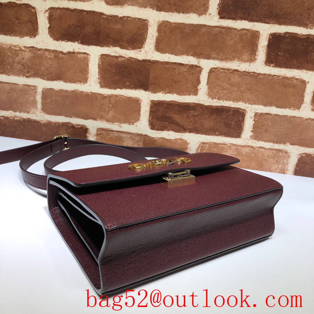 Gucci Zumi Horsebit wine Grained calfskin Shoulder Bag