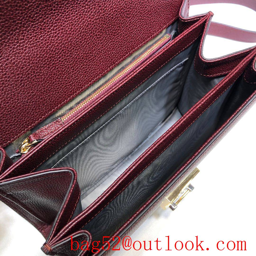 Gucci Zumi Horsebit wine Grained calfskin Shoulder Bag