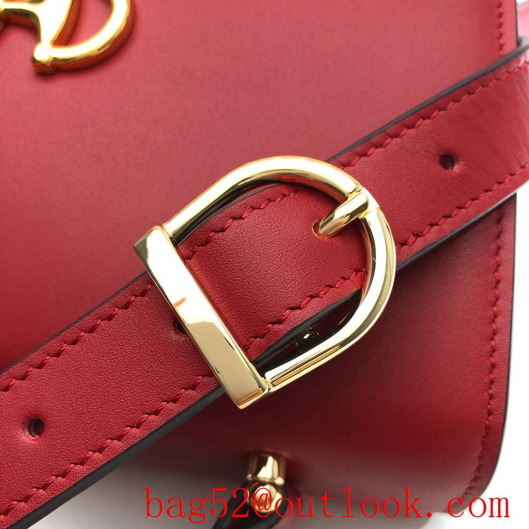 Gucci Zumi Horsebit Smooth red Leather Shoulder Bag