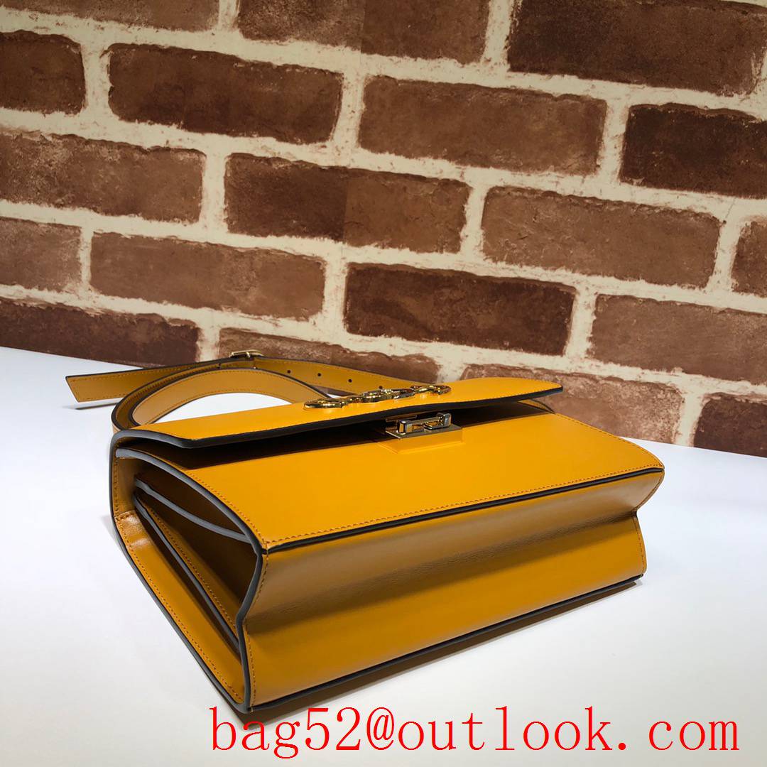 Gucci Zumi Horsebit Smooth yellow Leather Shoulder Bag