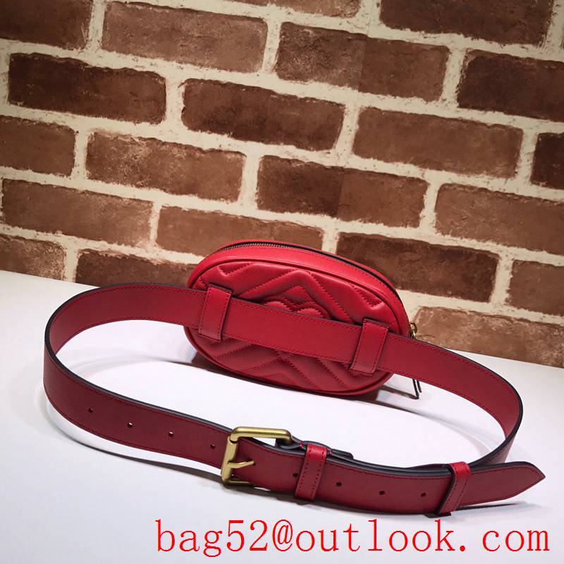 Gucci GG Marmont calfskin red Belt Bag