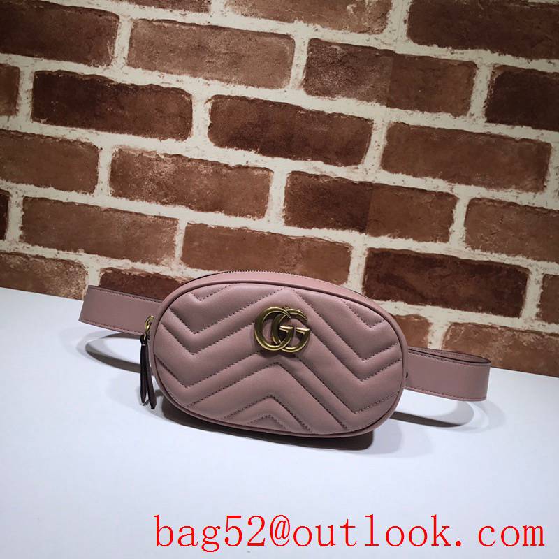 Gucci GG Marmont calfskin pink Belt Bag