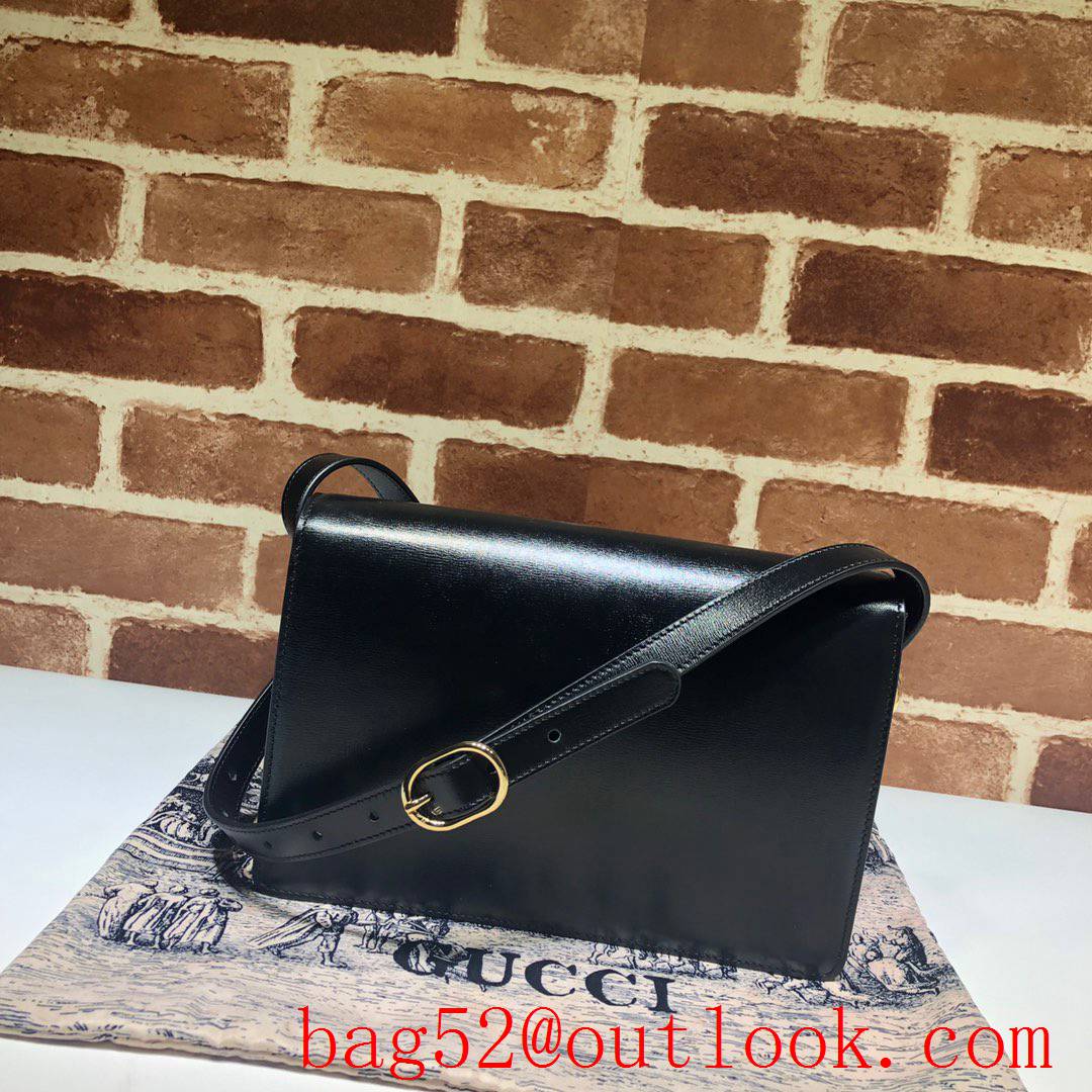 Gucci GG Outlet black real leather Shoulder Bag