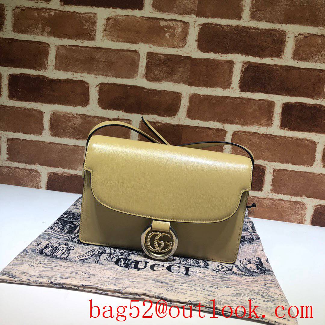 Gucci GG Outlet yellow real leather Shoulder Bag